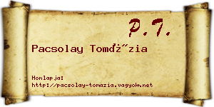 Pacsolay Tomázia névjegykártya